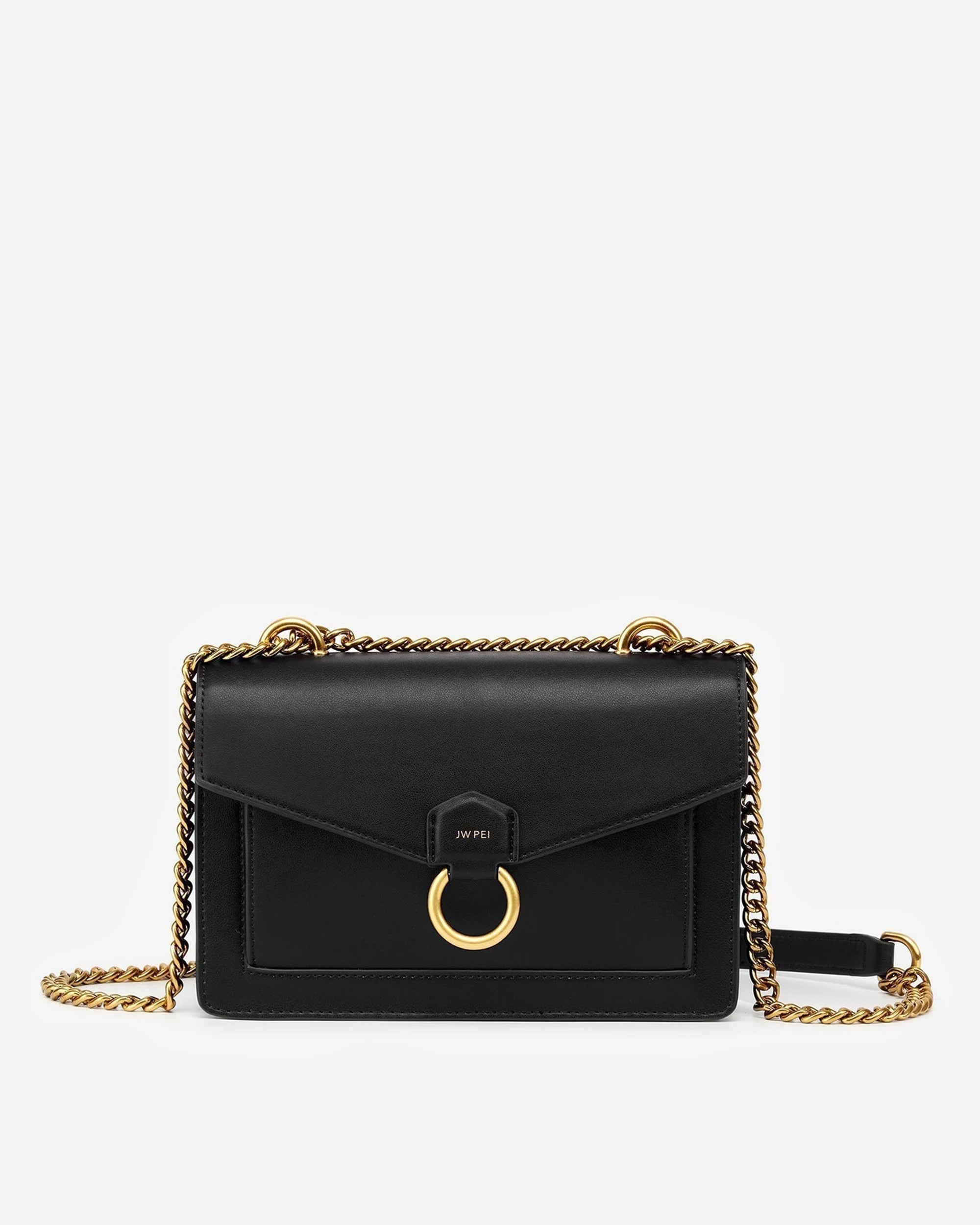 Black JW PEI Envelope Chain Women's Crossbody Bags | LI8916207