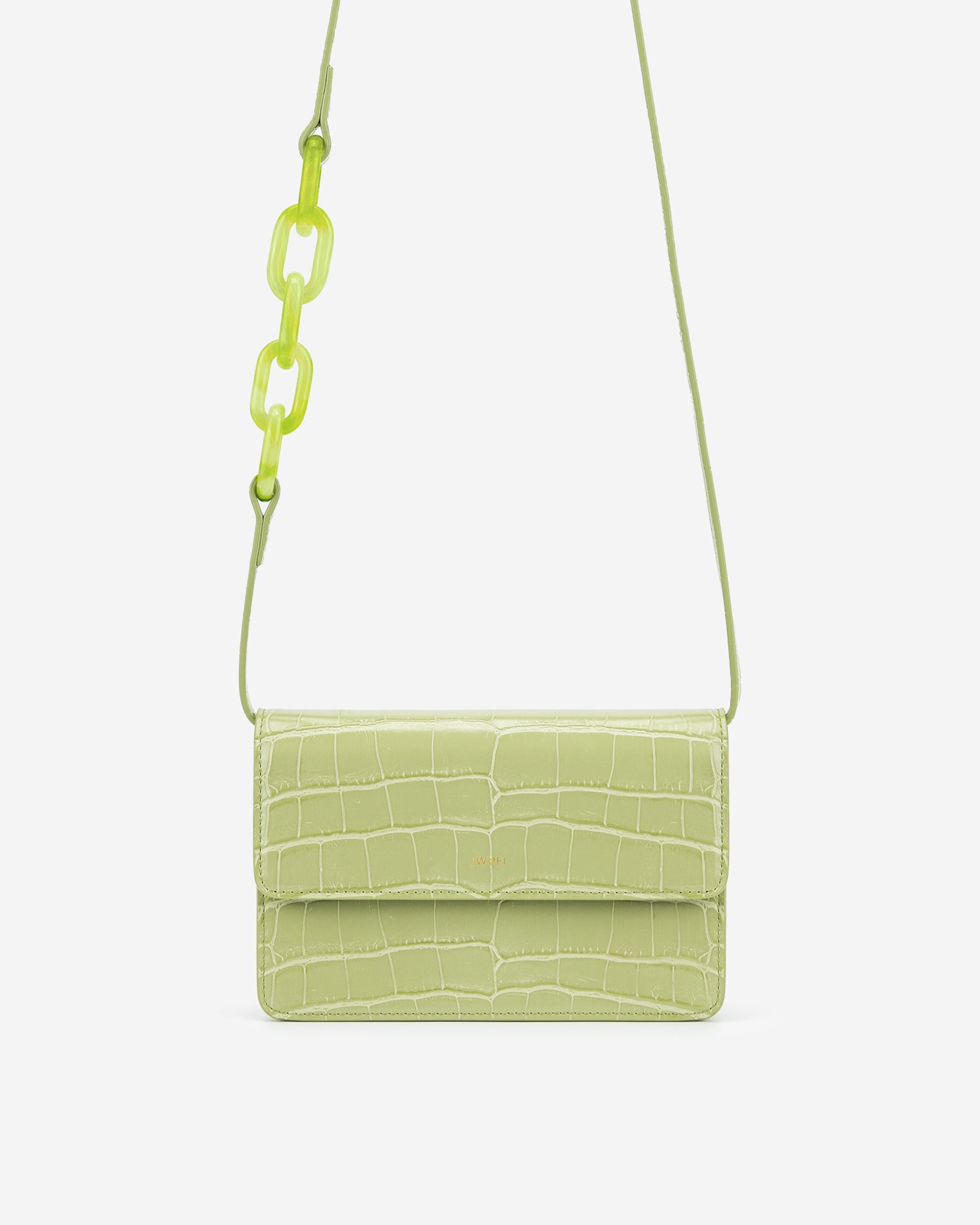 Green JW PEI Acrylic Chain Women's Crossbody Bags | YA6510947