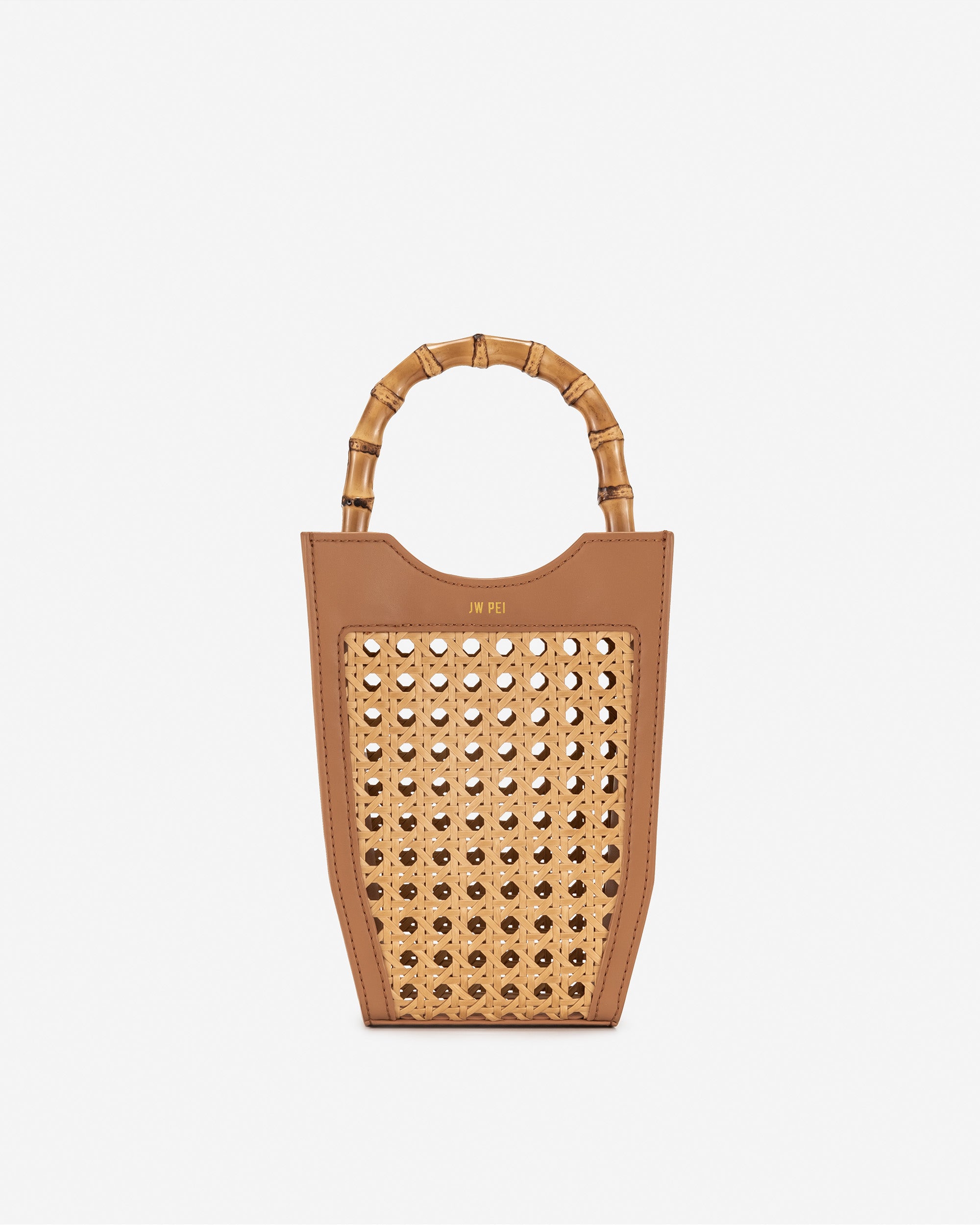 Brown JW PEI Fei Faux Bamboo Woven Women's Tote Bags | UK9032457