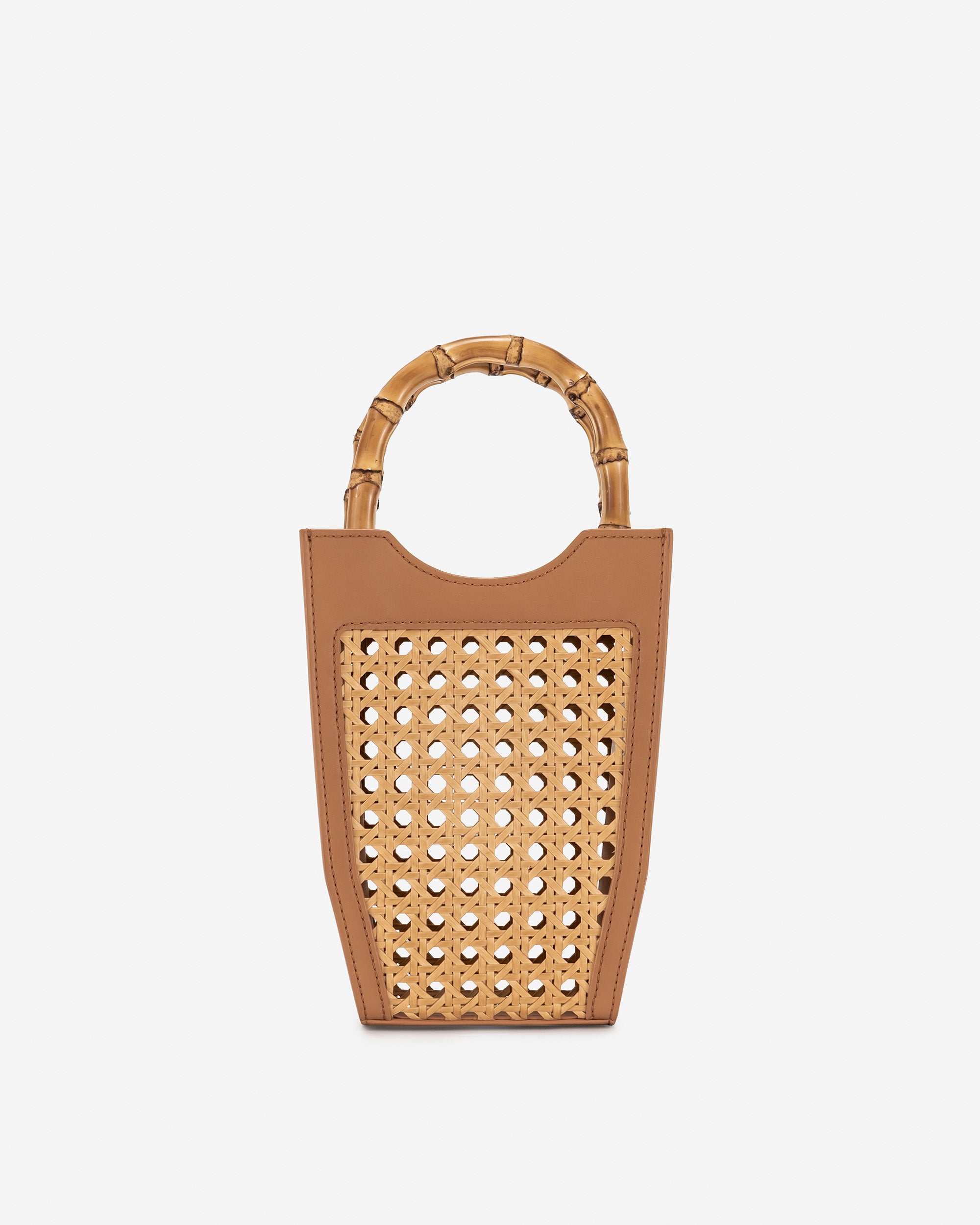 Brown JW PEI Fei Faux Bamboo Woven Women's Tote Bags | UK9032457