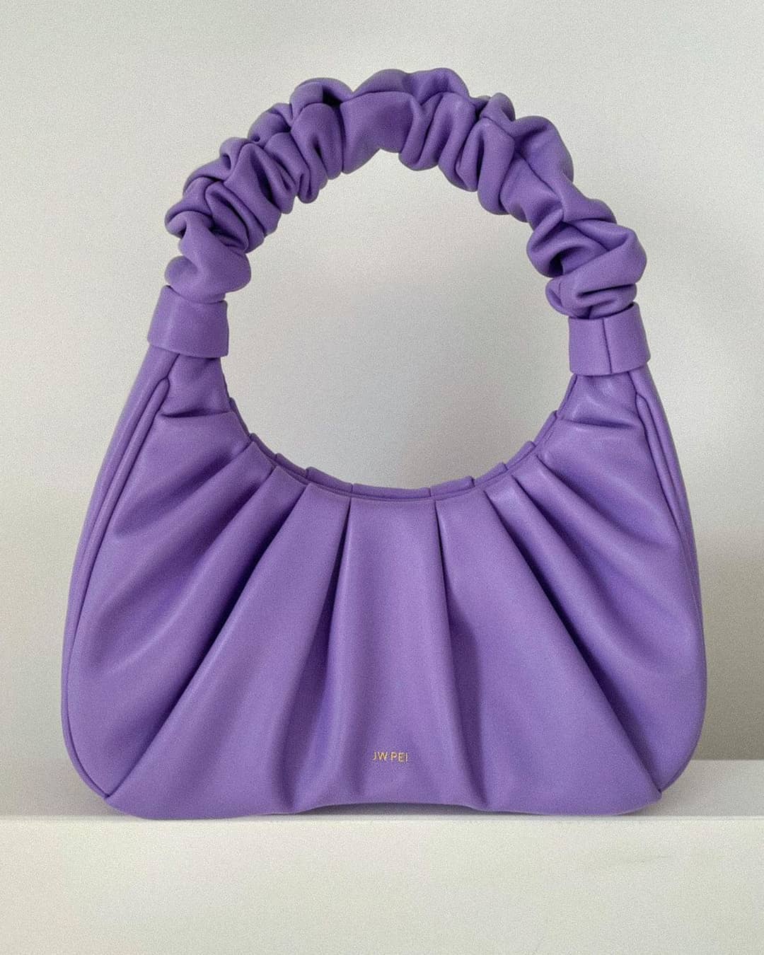 Purple JW PEI Gabbi Ruched Hobo Women's Shoulder Bags | NG4581963